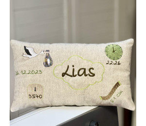 Stickdatei - ITH Kissen Willkommen Baby